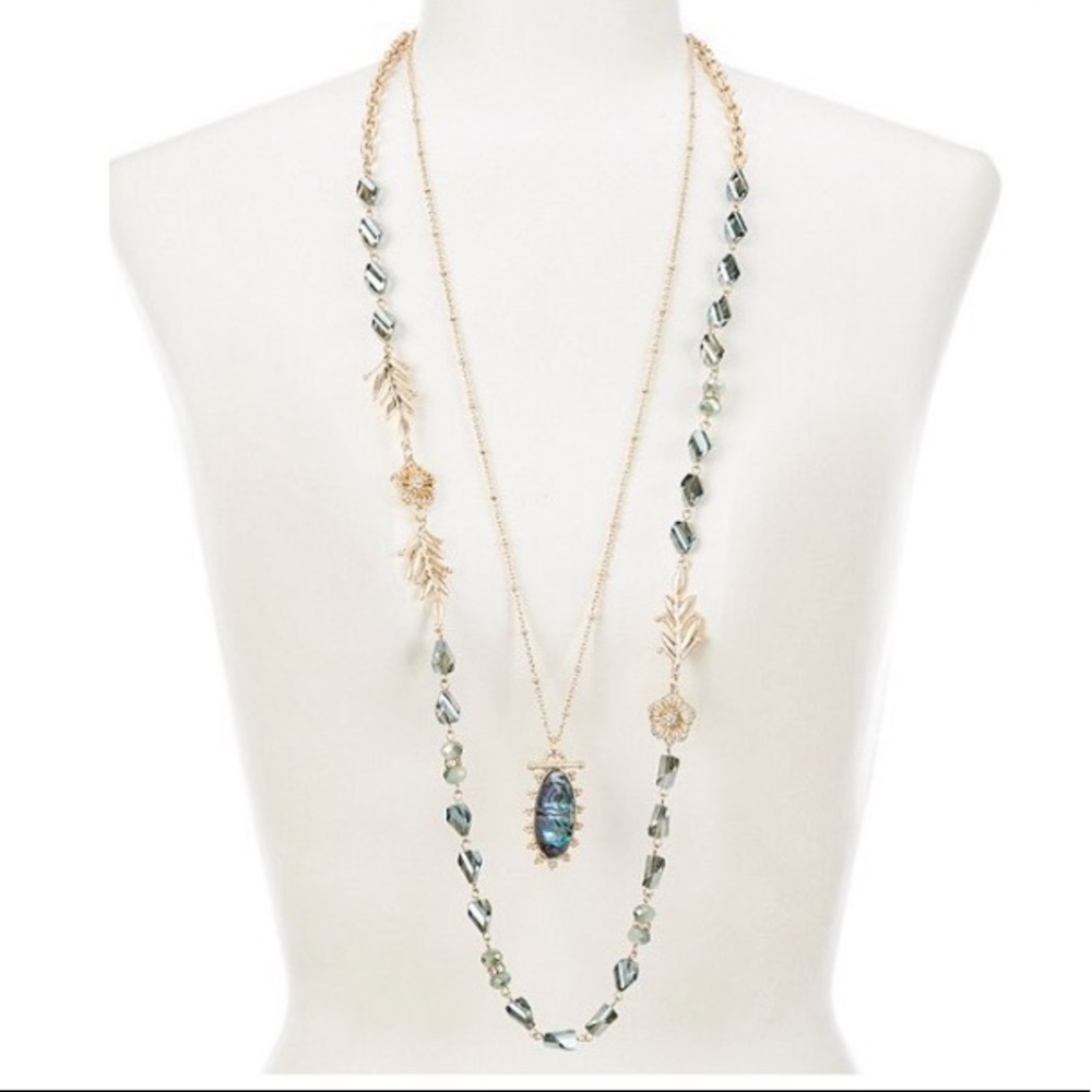 Striking Two Abalone Necklace (Each Piece Can Be Worn Separately)